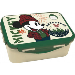 Gim Mickey Πλαστικό Παιδικό Δοχείο Φαγητού Μπεζ Πράσινο