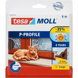 Tesa Window Seal 6m x 9mm P-Profile brown 05390