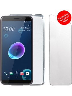 Volte-Tel Combo HTC Desire 12 Θήκη Slimcolor Air Λευκή και Tempered 0.30mm