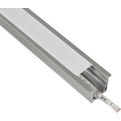 ALP-LINEAR RECESSA 61787-3M Χωνευτό Προφίλ Αλουμινίου με Λευκό Γαλακτερό Πατητό Κάλυμμα για Ταινίες LED IP20 - Γκρι Ανθρακί Ματ - Μ300 x Π3.5 x Υ4cm
