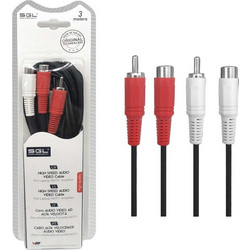 Καλώδιο σήματος RCA - 1546 - 2xRCA m-f/2xRCA m-f - 3m - 096230