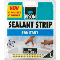Bison Sealant Strip Sanitary Αυτοκόλλητη Ταινία Στεγανοποίησης Λευκή 3,35m x22 mm - 6302091