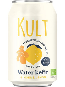 Κεφίρ Νερού με Ginger & Λεμόνι 330ml Kult Bio - 221030465 Βέλγιο Vegan Xωρίς Λακτόζη Βιολογικό προϊόν Χορτοφαγικό Χωρίς γλουτένη