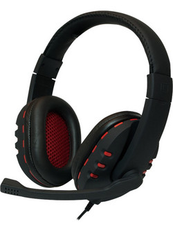 LogiLink HS0033 Gaming Headset Over Ear Black Red