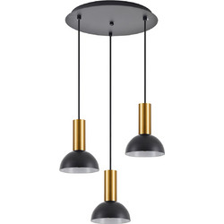 Home Lighting Κρεμαστό Φωτιστικό Οροφής Τρίφωτο E27 Χρυσό SE21-GM-4-3BL-MS3 77-8649