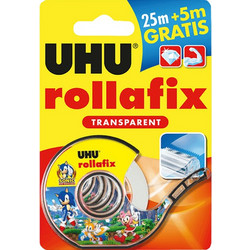 UHU ΤΑΙΝΙΑ ΚΟΛΛΗΤΙΚΗ SONIC ΔΙΑΦΑΝΗ ΜΕ ΒΑΣΗ BLISTER 25+5m ROLLAFIX