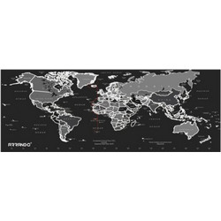Αντιολισθητικό Mouse Pad με Απεικόνιση Παγκόσμιου Χάρτη 80x30cm Μαύρο