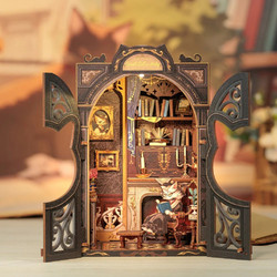 Cutebee Count Cat's Study 3D Book Nook DIY 121 Κομμάτια 17.1cm