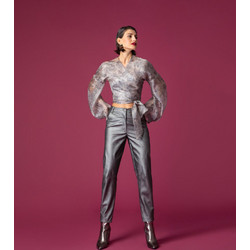 JESSICA PANTS - SILVER / BLACK