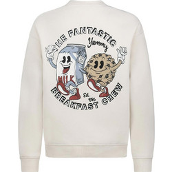 Sublevel The Fantastic Breakfast Unisex Sweatshirt Ivory H10608BC21478-22000