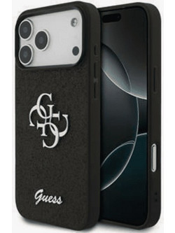 Guess Fixed Glitter Big 4G Σκληρή Θήκη με Πλαίσιο Σιλικόνης Black iPhone 17 Pro Max
