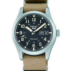 Seiko 5 Sports Ανδρικό Ρολόι Αυτόματο με Μπεζ Υφασμάτινο Λουράκι SRPG35K1