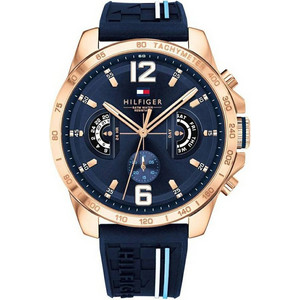 Tommy Hilfiger Decker Ανδρικό Ρολόι Χρονογράφος με Μπλε Καουτσούκ Λουράκι 1791474 Tommy Hilfiger Decker Ανδρικό Ρολόι Χρονογράφος με Μπλε Καουτσούκ Λουράκι 1791474