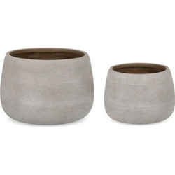 Bizzotto Rigo Σετ Κασπώ Fiberclay Μπεζ O55x37 Εκ 2 Τεμάχια