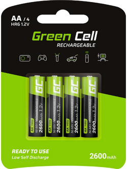 Green Cell Rechargeable AA 2600mAh 4τμχ