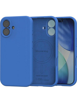 Θήκη iPhone 16 Spacecase Silicone Mag Case Σιλικόνης με MagSafe - Blue (5905719111915)