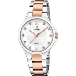Festina Γυναικείο Ρολόι με Ασημί Ροζ Χρυσό Μεταλλικό Μπρασελέ F20612/1