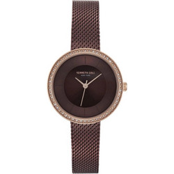 Kenneth Cole New York Γυναικείο Ρολόι με Καφέ Μεταλλικό Μπρασελέ KC50198003