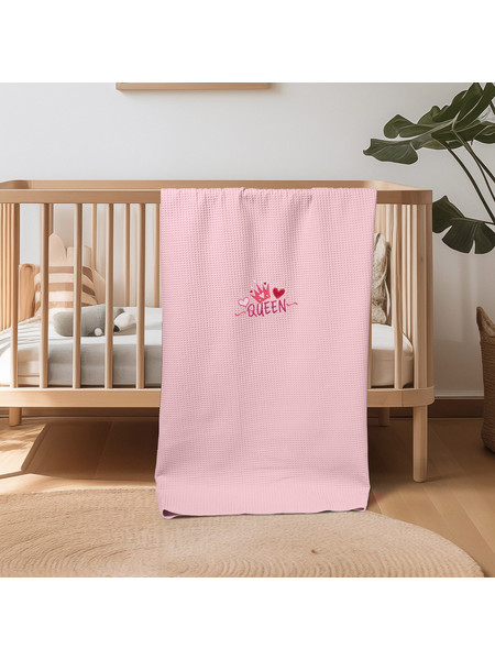 Adam Home Queen Κουβέρτα Κούνιας Πικέ 110x140 Ροζ