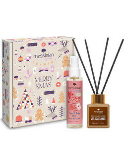 Messinian Spa Χριστουγεννιάτικο Δώρο - Spread the Scent (Reed Diffuser Melomakarono 50ml + Mist Vanilla Macadamia 100ml)
