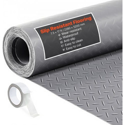 VEVOR Στρώμα Δαπέδου Γκαράζ Ασημί Γκρι, PVC 2.28 x 5.2 μ. Αντιολισθητικό και Εύκολο στον Καθαρισμό PVCJZCKDDPVCRWJ32001V0
