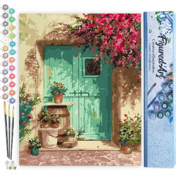 Figured'Art Καμβάς Ζωγραφικής με Αριθμούς - Green Door 40x50cm