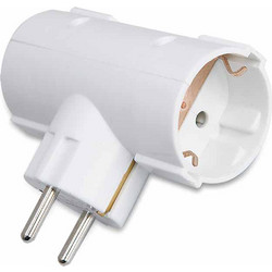 EUROLAMP 15-451-021 Ταφ Σούκο 2 Εξόδων 220-240V με Προστασία Επαφών (147-10004)