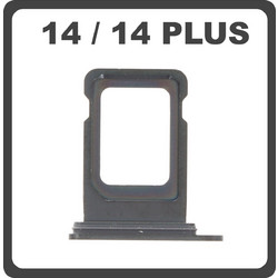 Original for iPhone 14, iPhone14 (A2882, A2649, A2881) / iPhone 14 Plus, iPhone 14+ (A2886, A2632, A2885) SIM Card Tray Black Μαύρο Pulled