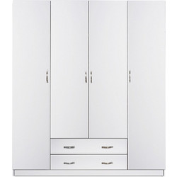 Ντουλάπα Azalea HM353.05 Τετράφυλλη 200x55.5x180cm White Τετράφυλλη