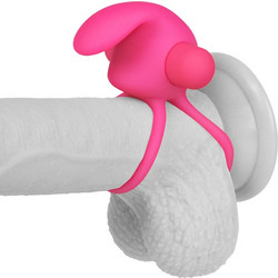 Lovetoy Power Clit Cockring Duo Ελαστικό Δαχτυλίδι Πέους Σιλικόνης με Δόνηση Ροζ