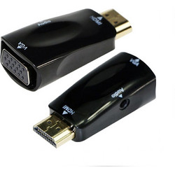 CABLEXPERT HDMI TO VGA AND AUDIO ADAPTER, SINGLE PORT,BLACK