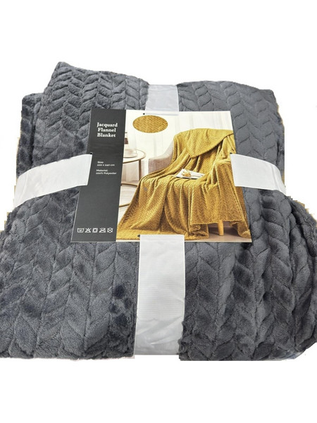 Κουβέρτα 220x240 Υπέρδιπλη 320gsm Fleece Palatex Tango- Dark Grey