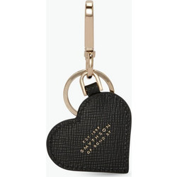 Heart Leather Keyring Black