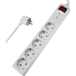 POWERTECH πολύπριζο ασφαλείας PT-880, 5x schuko, 16A, 1.5m, λευκό