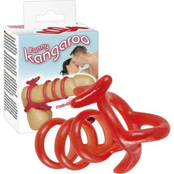 You2Toys Funny Kangaroo Ring Ελαστικό Δαχτυλίδι Πέους & Όρχεων Σιλικόνης Κόκκινο