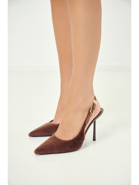 Γόβες Slingback με Pony Skin Υφή