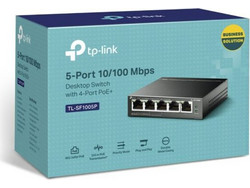 TP-Link TL-SF1005P V4 Unmanaged L2 Switch με 5 Θύρες Ethernet 100Mbps