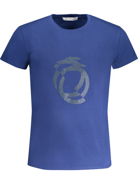 TRUSSARDI MEN'S SHORT SLEEVED T-SHIRT BLUE Μπλε
