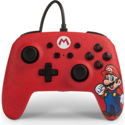 PowerA 1513569-01 Mario Enhanced Wired Controller Switch Red