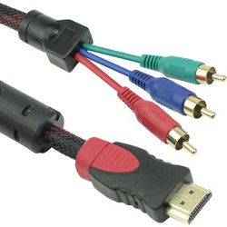 DeTech HDMI σε 3xRCA, Καλώδιο 1.8m, HQ - 18188