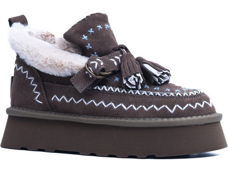 O-Joo Gwen Etno Γυναικεία Μποτάκια Suede Γκρι OL52505A