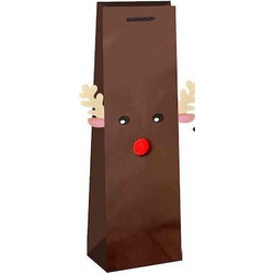Τσάντα Δώρου Χάρτινη Ποτού Xmas Φιγούρα 37x13x13cm REINDEER
