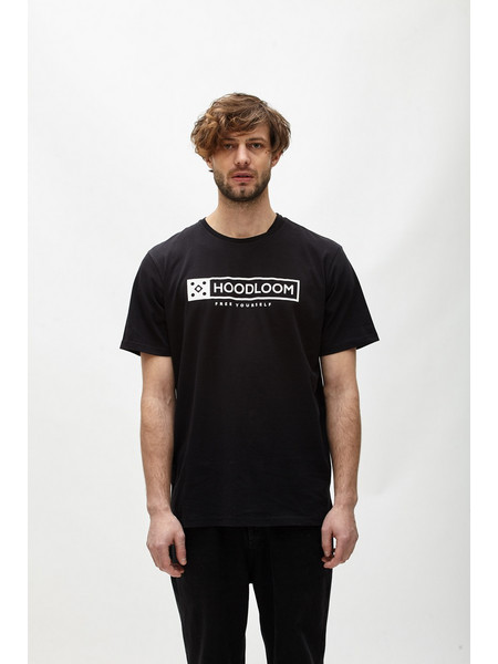 Hoodloom T-shirt με Τύπωμα Free Yourself - Μαύρο