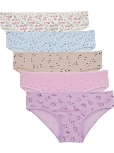 5 Pack βαμβακερά κοριτσίστικα κιλοτάκια multicolour