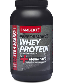 Lamberts Performance Whey +Magnesium Strawberry Πρωτεΐνη Ορού Γάλακτος Γράμμωσης 1kg