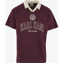 Karl Kani Heritage Emblem Shadow Pinstripe Soccer Jersey Ανδρική Μπλούζα Regular Fit Polyester - Dark Red KM261-005-1