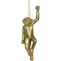Supergreens Στολίδι Χριστουγεννιάτικο Monkey L Πολυρεζίνη Χρυσό 5 εκ