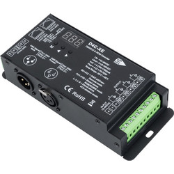 GLOBOSTAR(R) SKYDANCE-D4C-XE 73147 DC CC DMX Master Dimmer / Controller / Decoder Υψηλής Ταχύτητας με 4 x 700-1750mA 2.1-78.75W Κανάλια DC 12-48V σε DC 3-45V 7000mA 315W Max IP20 - DMX512 & RDM - Μ16.