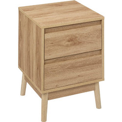 Κομοδίνο 5Five Abana Ξύλινο με 2 Συρτάρια 40x40x56cm Μπεζ 193544