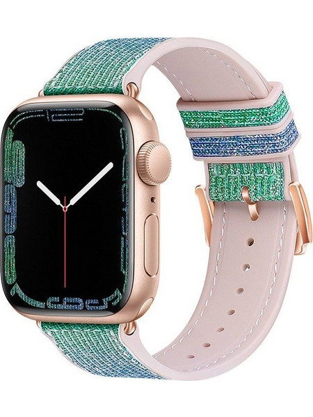 Hoco WA11 Diamond Series Λουράκι Σιλικόνης Blue / Green (Apple Watch 42 / 44 / 45 / 49mm)